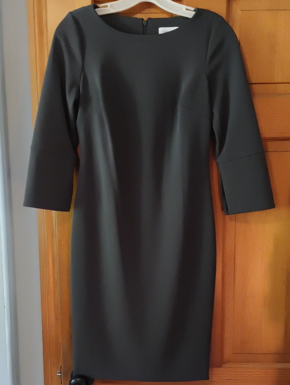 Calvin Klein Charcoal Gray Midi Sheath Dress 2